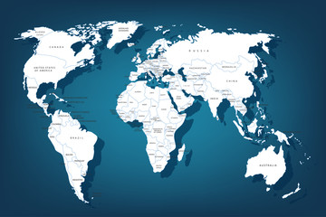Fototapeta na wymiar Political map of the world.