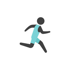 Fototapeta na wymiar Flat icon - Running athlete