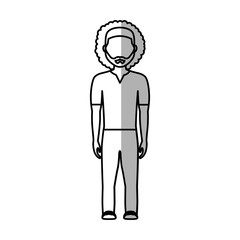 man wearing casual clothes, cartoon icon over white background. vector illustration