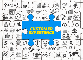Customer Experience / Puzzle mit Symbole