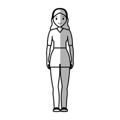 Woman wearing casual clothes cartoon icon over white background. vector illustration