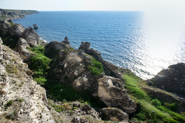 Seashore. Tarhankut, Dzhangul Russian Crimea at summer