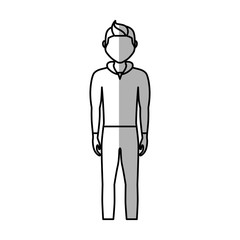 man wearing casual clothes, cartoon icon over white background. vector illustration