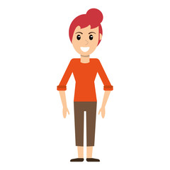 character woman female standing vector illustration eps 10