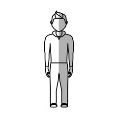 man wearing casual clothes, cartoon icon over white background. vector illustration