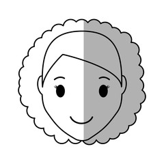 Woman face cartoon icon over white background. vector illustration