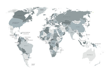 Political map of the world. - obrazy, fototapety, plakaty