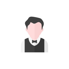 Flat icon - Waiter avatar
