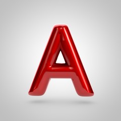 Metallic paint red letter A uppercase