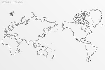 World map outline.