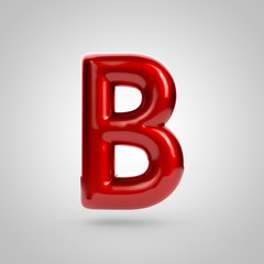 Metallic paint red letter B uppercase