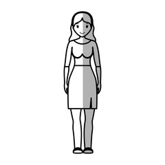 Woman wearing casual clothes cartoon icon over white background. vector illustration