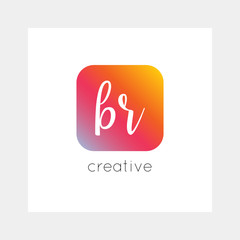 BR logo, vector. Useful as branding symbol, app icon, alphabet element, clip-art.