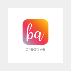 BA logo, vector. Useful as branding symbol, app icon, alphabet element, clip-art.