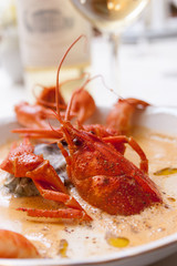 Seafood soup with crabs