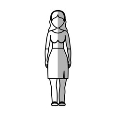 Woman wearing casual clothes cartoon icon over white background. vector illustration