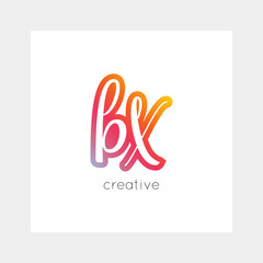 BX logo, vector. Useful as branding symbol, app icon, alphabet element, clip-art.