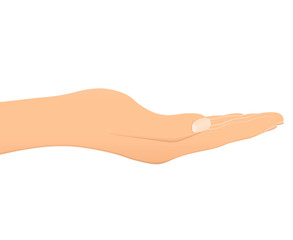  Palm up.