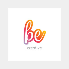 BE logo, vector. Useful as branding symbol, app icon, alphabet element, clip-art.