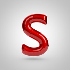 Metallic paint red letter S uppercase
