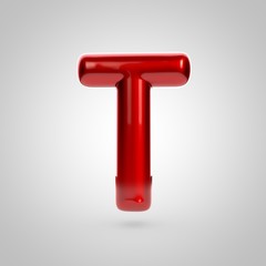 Metallic paint red letter T uppercase