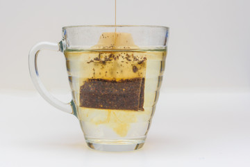 cup of tea on white background