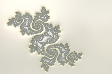 Abstract fractal pattern on a light silver background