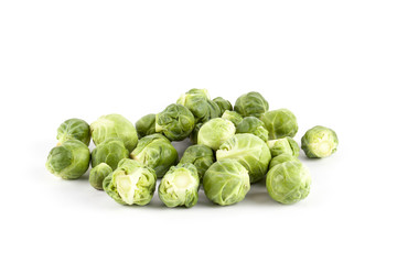 Obraz premium Fresh brussels cabbage isolated