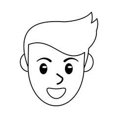 Obraz na płótnie Canvas face male avatar smile outline vector illustration eps 10