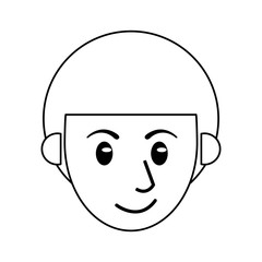 face male avatar smile outline vector illustration eps 10