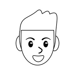 face male avatar smile outline vector illustration eps 10