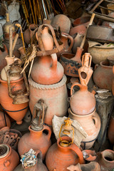 old earthenware household utensils