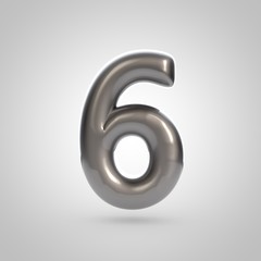 Metallic paint silver number 6