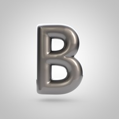 Obraz premium Metallic paint silver letter B uppercase