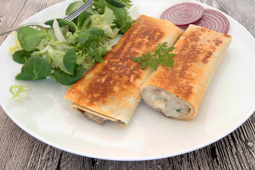 crêpes aux champignons