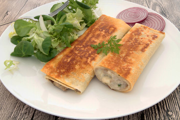 crêpes aux champignons