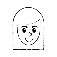 sketchy face woman comic design vector illustration eps 10