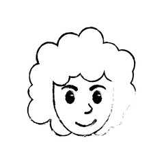 sketchy face woman comic design vector illustration eps 10
