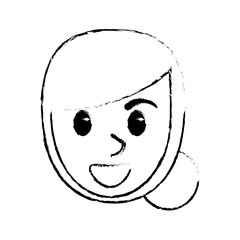 sketchy face woman comic design vector illustration eps 10