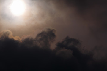 Sunrise in the clouds of Crimea