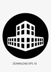 3D building icon, Vector