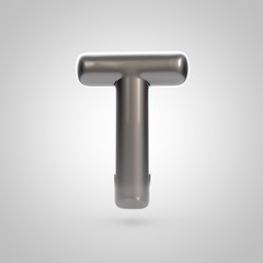 Metallic paint silver letter T uppercase