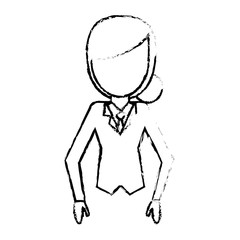 sketchy woman female faceless design vector illustration eps 10