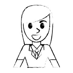 sketch woman portrait smling vector illustration eps 10