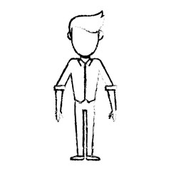 sketch man male faceless standing vector illustration eps 10