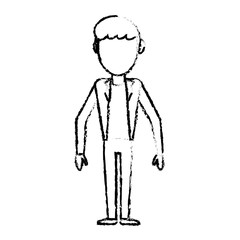 sketch man male faceless standing vector illustration eps 10