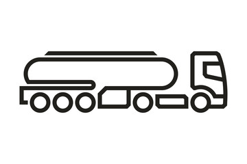 Vehicle Icons: European Truck Cistern Semitrailer. Vector.