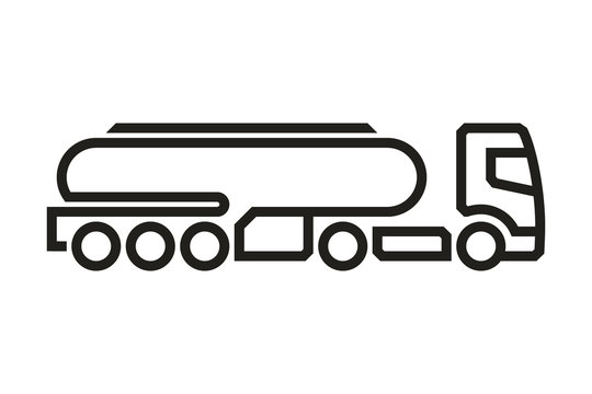Vehicle Icons: European Truck Cistern Semitrailer. Vector.