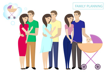 Obraz premium Family planning. Childbirth control. The dream of parenthood. Couple newlyweds want a child