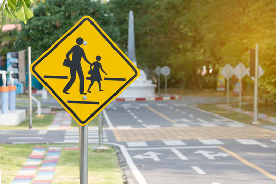 5+ Thousand Children School Crossing Traffic Sign Royalty-Free